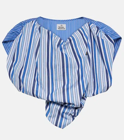 Vivienne Westwood Striped Cotton Top In Blue