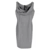 Vivienne Westwood Striped Cowl Neck Midi Dress In Grey Cotton In Grey