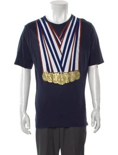 Pre-owned Vivienne Westwood Striped Crew Neck T-shirt In Blue