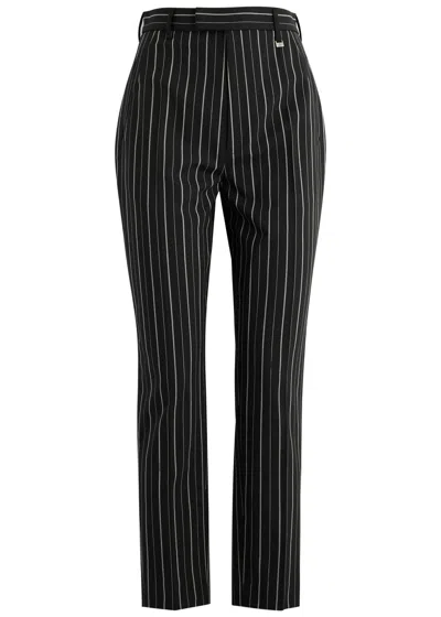 Vivienne Westwood Striped Cropped Stretch-wool Trousers In Black