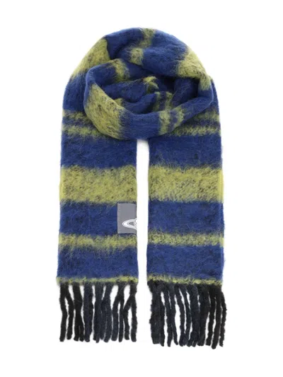 Vivienne Westwood Striped Fscarf In Blue