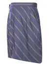Vivienne Westwood Striped Gathered Midi Skirt In Blue