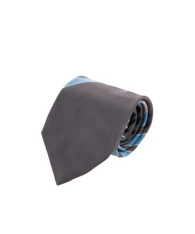 Vivienne Westwood Striped Jacquard Tie In Black