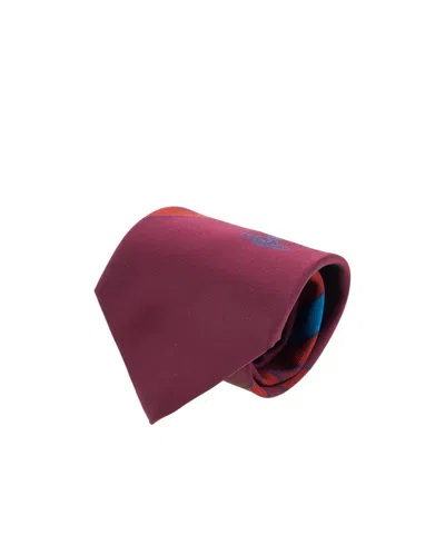 Vivienne Westwood Striped Jacquard Tie In Burgundy