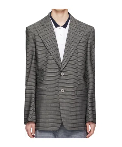 Vivienne Westwood Striped Lapel Blazer In Black