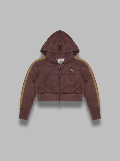 Vivienne Westwood Striped Leo Hoodie In Burgundy