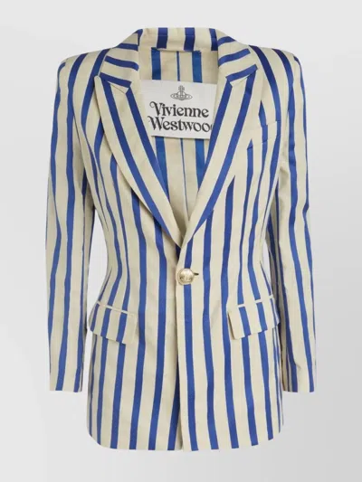 VIVIENNE WESTWOOD STRIPED PATTERN COTTON BLAZER