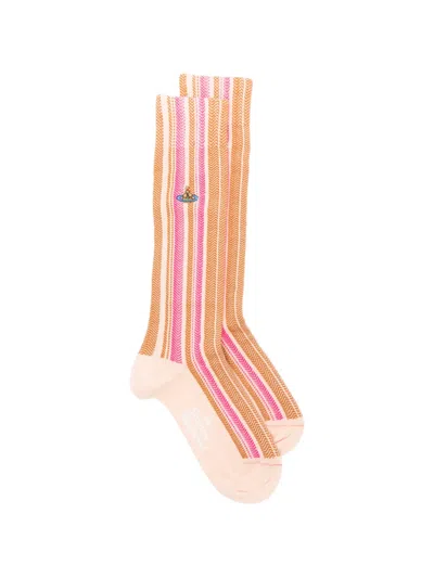 Vivienne Westwood Striped-pattern Socks In Multi