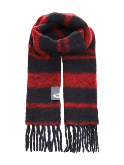 Vivienne Westwood Striped Scarf In Red