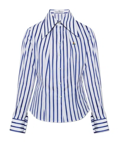 Vivienne Westwood Violin Striped Shirt In Blue