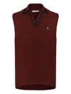 Vivienne Westwood Striped Sleeveless Jacket In Burgundy