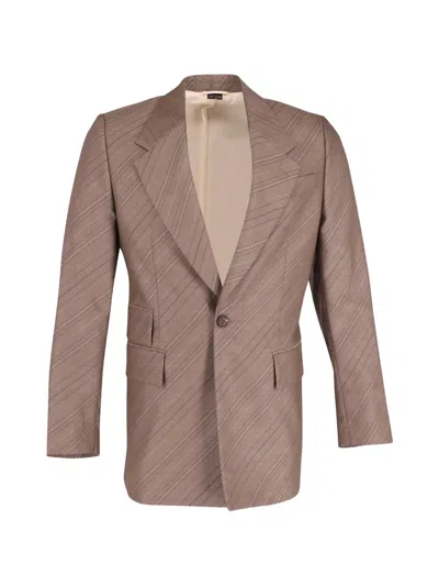 Pre-owned Vivienne Westwood Striped Suit Jacket In Brown