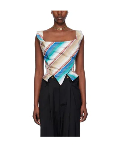 Vivienne Westwood Striped Vest In Black