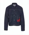 Vivienne Westwood Structured Denim Jacket With Contrast Stitching In Blue