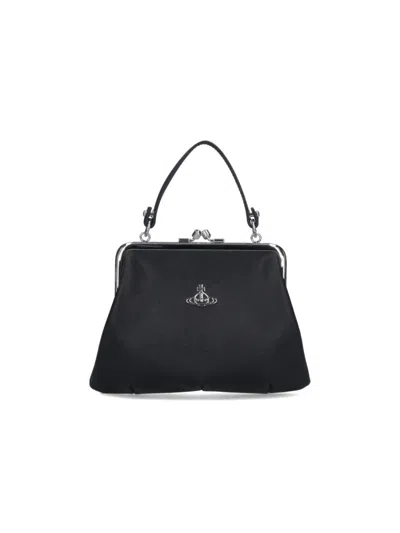 Vivienne Westwood Structured Handbag With Detachable Chain Strap In Black