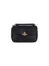 Vivienne Westwood Structured Leather Shoulder Bag With Gold-tone Accents