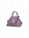 Vivienne Westwood Structured Plaid Crossbody Bag With Silver-tone Emblem In White