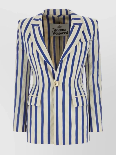 Vivienne Westwood Lelio Striped Cotton Twill Blazer In Blue