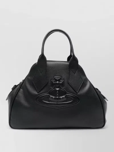 Vivienne Westwood Structured Texture Shoulder Bag Tonal Stitching Top Handles In Blue
