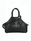 Vivienne Westwood Structured Trapezoidal Shoulder Bag With Metallic Emblem In White