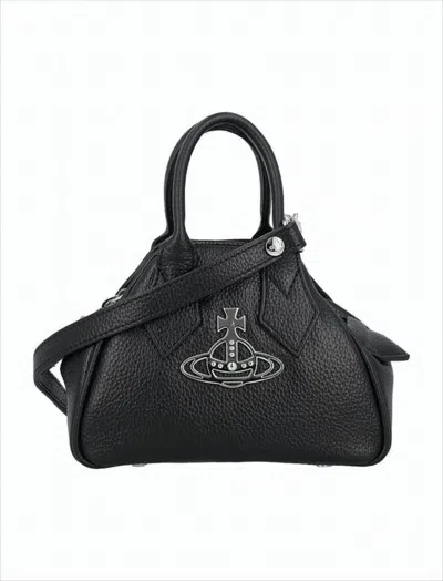 Vivienne Westwood Structured Trapezoidal Shoulder Bag With Metallic Emblem In White