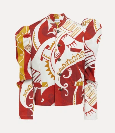 Vivienne Westwood Stuart Jacket Andreas Kronthaler For  Cotton Red / White L Unisex In Multi