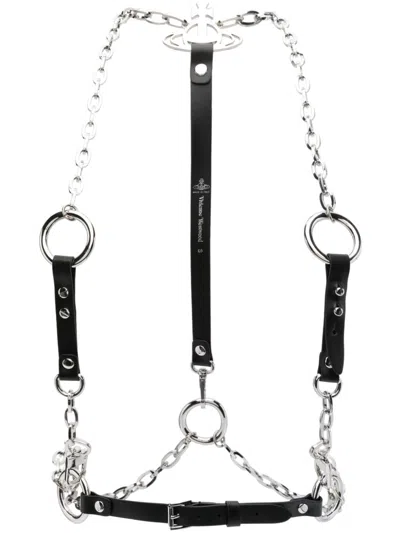 Vivienne Westwood Stud Belt Chain Harness In Black