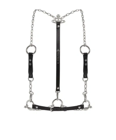 VIVIENNE WESTWOOD VIVIENNE WESTWOOD ORB PLAQUE STUD BELT CHAIN HARNESS