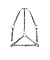 Vivienne Westwood Stud Plaid-pattern Leather Belt Harness In Gray