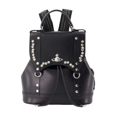 Vivienne Westwood Studded Calfskin Backpack In Black