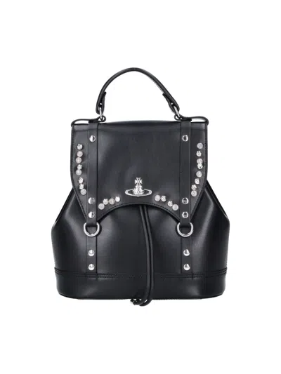 Vivienne Westwood Studded Leather Backpack In Black