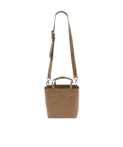 Vivienne Westwood Studio Small Shopper Bag In Sand