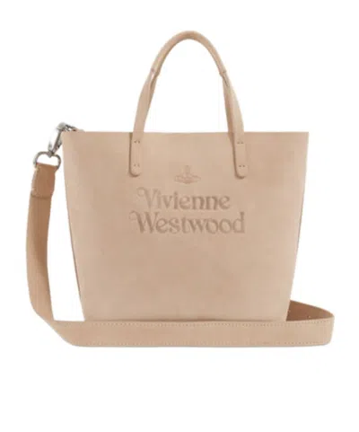Vivienne Westwood Studio Small Shopper In Sand