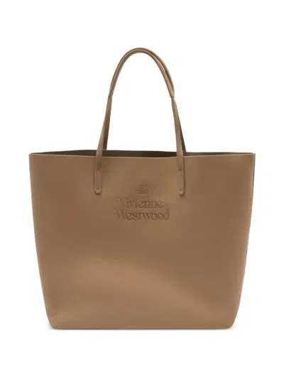 Vivienne Westwood Studio Tote Bag In Brown