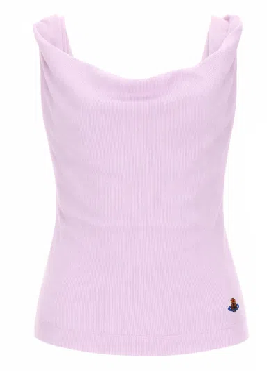 Vivienne Westwood Stylish Cotton-blend Mini Top For Women In Purple