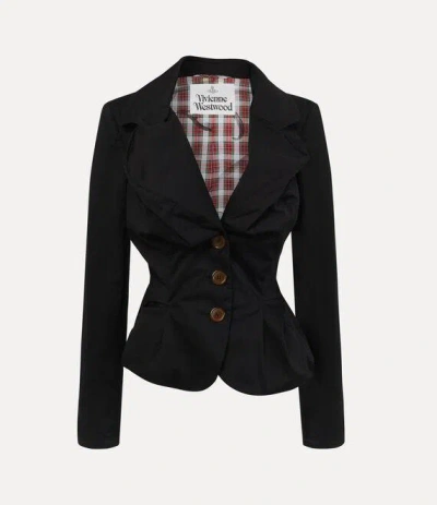 Vivienne Westwood Tailored Black Jacket With Notched Lapel And Flared Hem