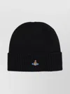 Vivienne Westwood Stylish Ribbed Cuff Hat Accessory In Black