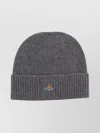 Vivienne Westwood Stylish Ribbed Cuff Turn-up Brim Hat In Gray