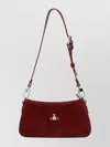 Vivienne Westwood Suede Shoulder Bag Adjustable Strap In Burgundy