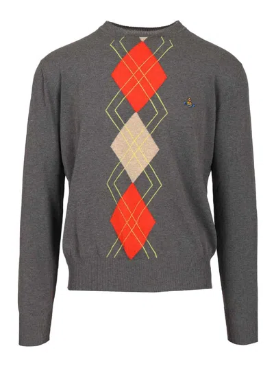 VIVIENNE WESTWOOD SUÉTER CUELLO REDONDO - GRIS