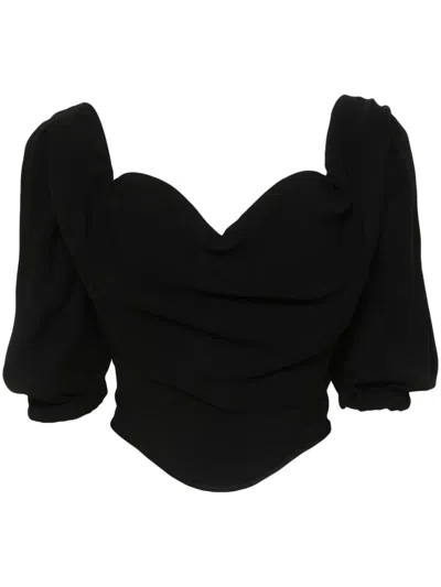 Vivienne Westwood Orb-plaque Crepe Corset Top In Black