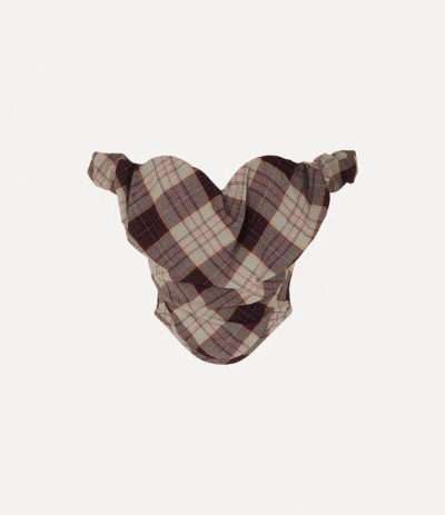 VIVIENNE WESTWOOD SUNDAY CORSET TOP VISCOSE / WOOL CHECK PATTERN RED 40 WOMEN