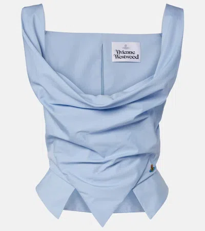 Vivienne Westwood Sunday Cotton Bustier Top In Blue