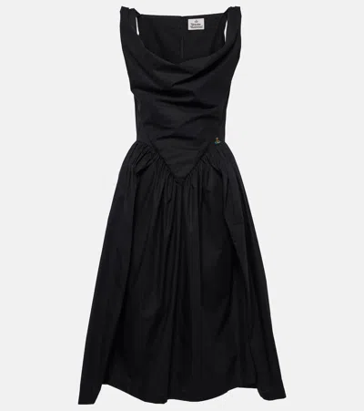 Vivienne Westwood Sunday Cotton Corset Dress In Black