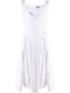 Vivienne Westwood Sunday Draped Cotton And Silk Midi Dress In Weiss