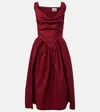 Vivienne Westwood Mens Carmine Sunday Draped Cotton-poplin Midi Dress In Red