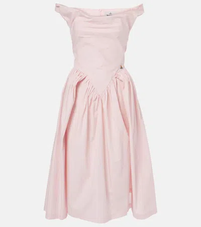 Vivienne Westwood Sunday Draped Satin Corset Dress In Pink
