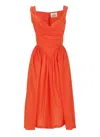 Vivienne Westwood Draped Neckline Midi Dress With Gathered Waist