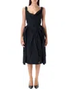 Vivienne Westwood Draped Distressed Midi Cocktail Dress In Black