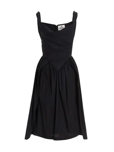 Vivienne Westwood Asymmetrical Midi Dress In Black